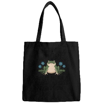 Discover Funny Frog Forehead Kiss Sarcastic Frog Humor Bags