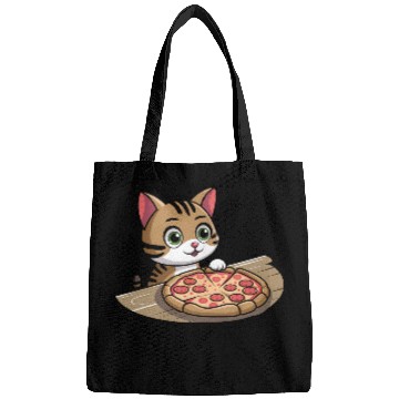 Discover Pizza lover cat Bags