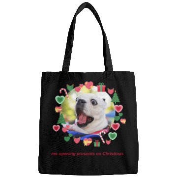 Discover Funny Dog Opening Christmas Gift Bags