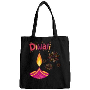 Discover Diwali Design with Lamp & Festive Fireworks Bags