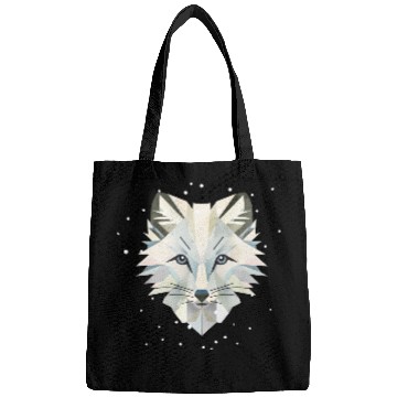 Discover Magical arctic fox in geometric elegance Bags