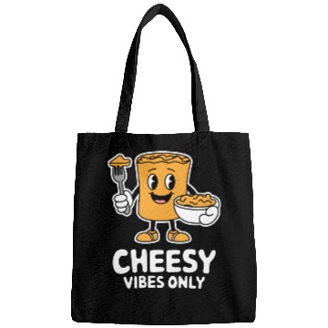 Discover Cheesy Vibes Only Cartoon Delight Bags