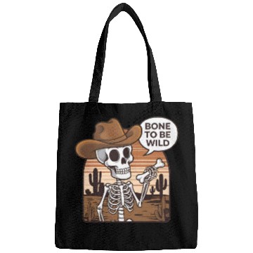 Discover Bone to be Wild Funny Skeleton Wild West Bags