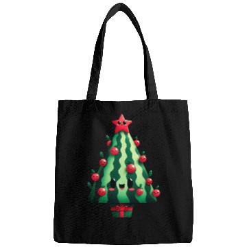 Discover Christmas tree watermelon design Bags