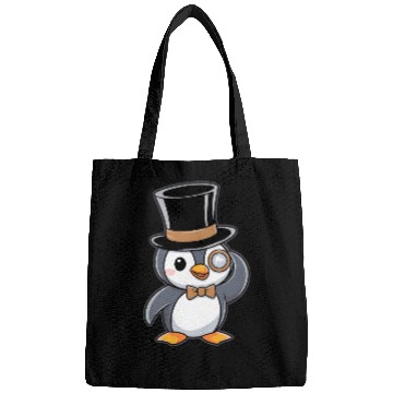 Discover Classy Penguin with Top Hat and Monocle Bags