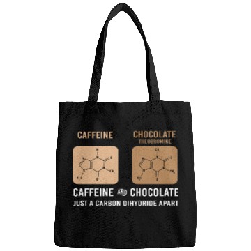 Discover Caffeine Chocolate Funny Organic Chemistry Bags