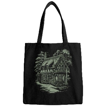 Discover Enchanting Dark Cottagecore House In The Woods Bags