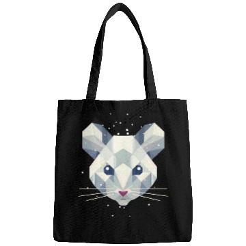 Discover Geometric Snow Mouse – Winter Animal Portrait Bags