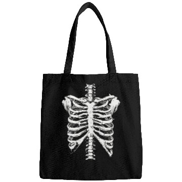 Discover skeleton rib cage spooky halloween Bags