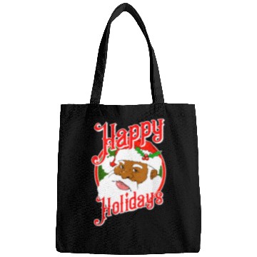 Discover Happy Holidays African American Black Santa Claus Bags