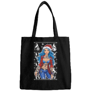 Discover 03 Sexy Christmas Woman Blue Hear Deer Tattoos Bags