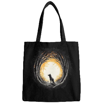 Discover Wolf In Forest Silhouette Bags