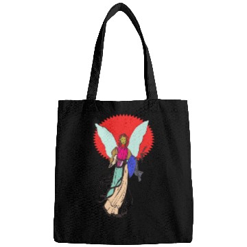 Discover Beautiful angel holding a bible Bags