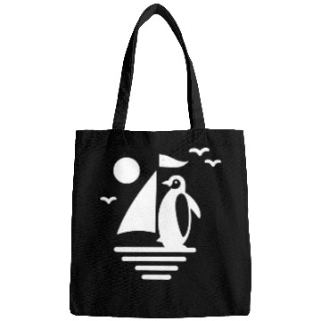 Discover Penguin Sailboat Silhouette Minimalist Bags