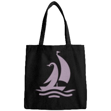 Discover Penguin sailboat sailing silhouette minimalist Bags