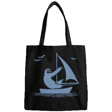 Discover Sloth Sailboat Sailing Minimalist Silhouette Bags