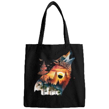 Discover Vintage Wolf Moon Graphic Bags – Retro 90s