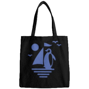 Discover Penguin Sailboat Silhouette Minimalist Bags