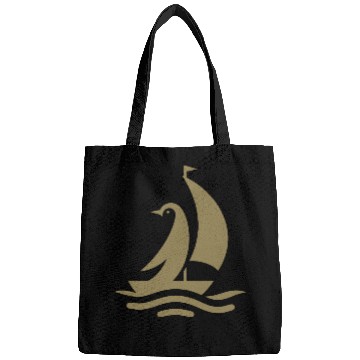 Discover Penguin sailboat sailing silhouette minimalist Bags