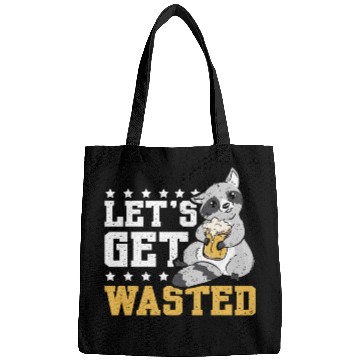 Discover Let's get wasted beer raccoon Bags