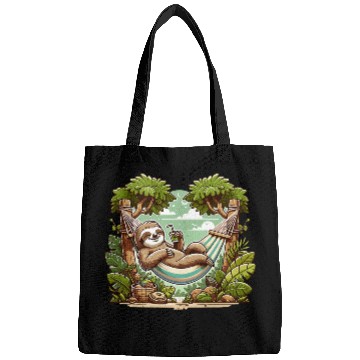 Discover Relaxing Sloth In Hammock Under Palm Trees Bags