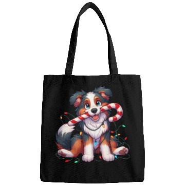 Discover Christmas Dog Australian Shepard Lights Bags