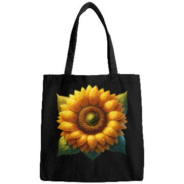 Discover Vibrant Sunflower With Dew Drops Bags