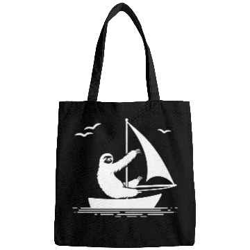 Discover Sloth Sailboat Sailing Minimalist Silhouette Bags