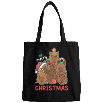 Discover Capybara Christmas Tree Merry Christmas Bags