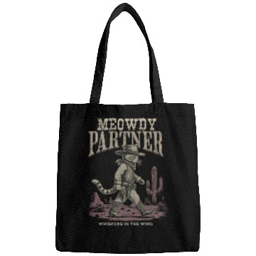 Discover Meowdy Partner Whiskers In The Wind Cowboy Cat Bags