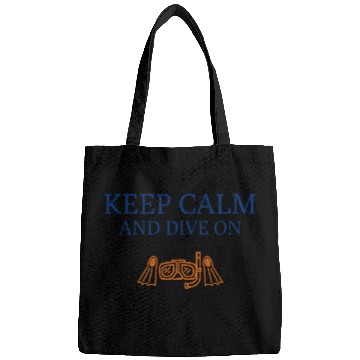 Discover Keep Calm and Dive On Ocean Exploration Bags