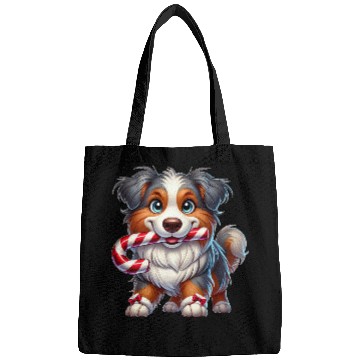 Discover Cute Christmas Dog Australian Shepherd Bags