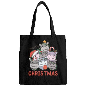 Discover Hippo Christmas Tree Merry Christmas Bags