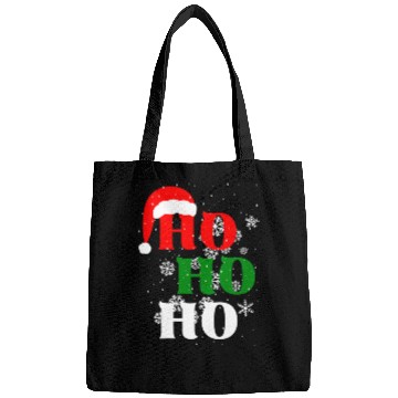 Discover Christmas Ho Ho Ho Snow Flakes with Santa Hat Bags