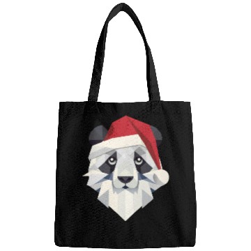Discover Cheerful Christmas panda in modern style Bags