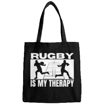 Discover Rugby Is My Therapy Funny Rugby Player Bags
