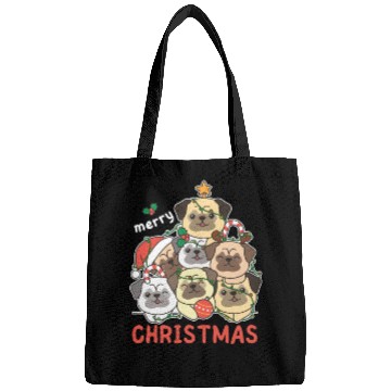 Discover Pug Christmas Tree Merry Christmas Bags