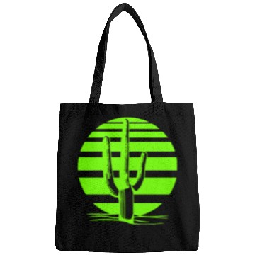 Discover Cactus Desert Sunset Evening Sun Lines Night Cacti Bags