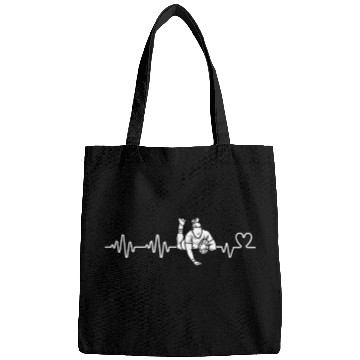 Discover Rugby Player Heartbeat Funny Rugby Bags