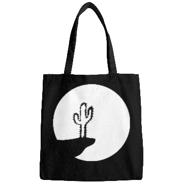 Discover Cactus Moon Evening Mountain Cliff Night Round Sun Bags