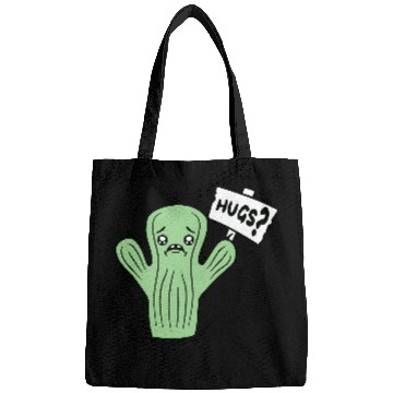 Discover Funny Cactus Sad Face Hugs Sign Lonely Cry Comic Bags