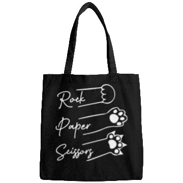 Discover Rock Paper Scissors Cute cat lover Bags