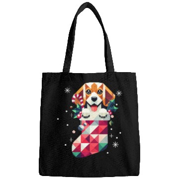 Discover Beagle in a colorful Christmas stocking Bags