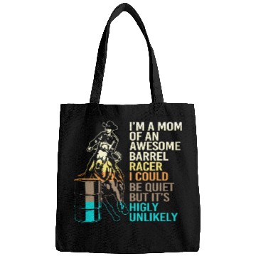 Discover Funny Horseback Riding Cowgirl Barrel Racing Mom Bags
