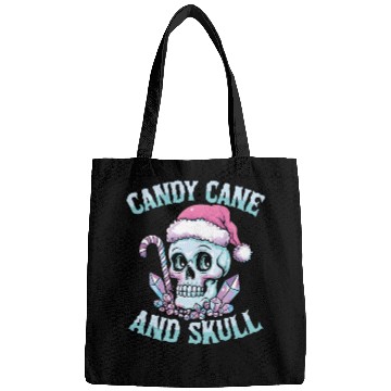 Discover Candy Cane And Skull Pastel Goth Christmas Skull Bags