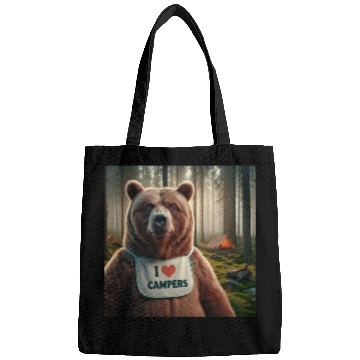 Discover I love campers Grizzly bear with bib Bags