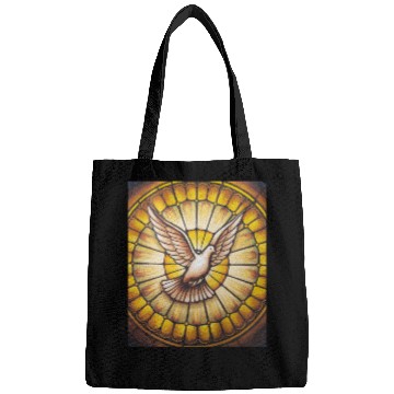 Discover Stained Glass Dove in Flight - Peace & Spiritualit Bags