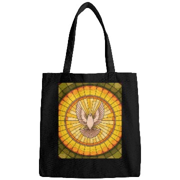 Discover Stained Glass Dove in Flight - Peace & Spiritualit Bags