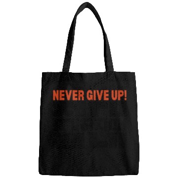 Discover Motivational "Never Give Up" Korean Typography Bags