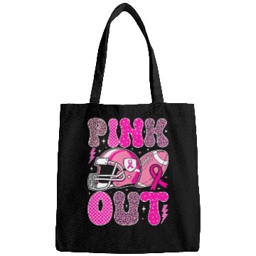 Discover Pink Out Breast Cancer Football Mom Girls Women Bags